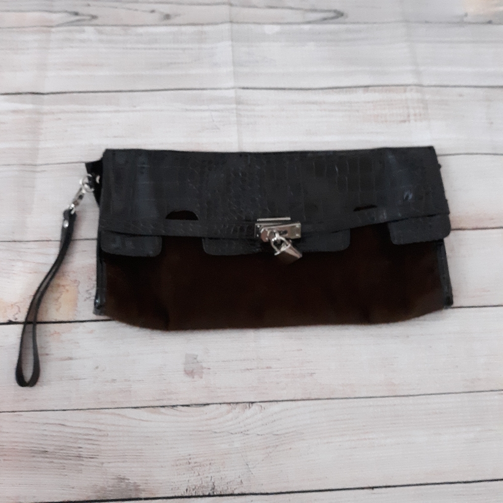 Vintage style  Dark Brown Clutch